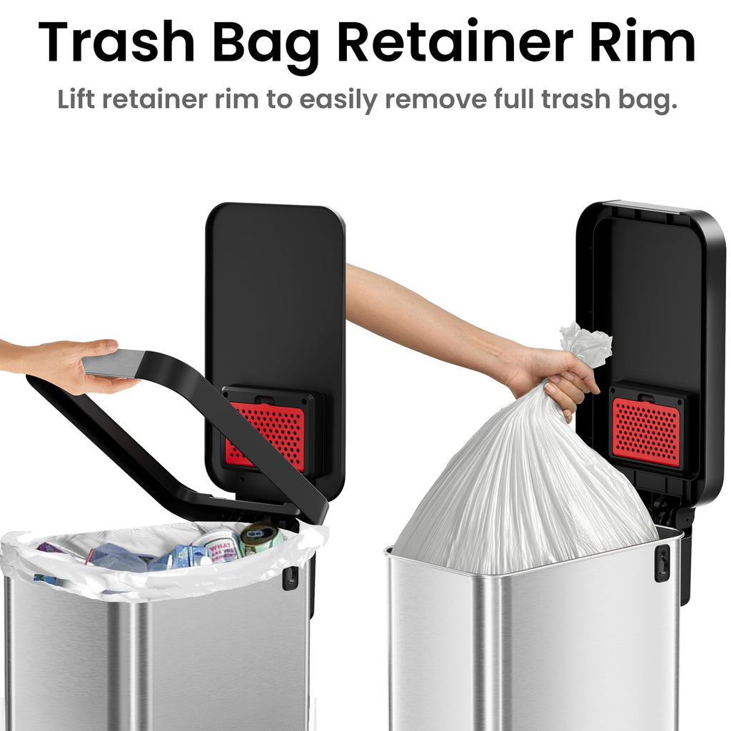 13.2 Gal / 50L Slim Step Pedal Kitchen Trash Can X456270