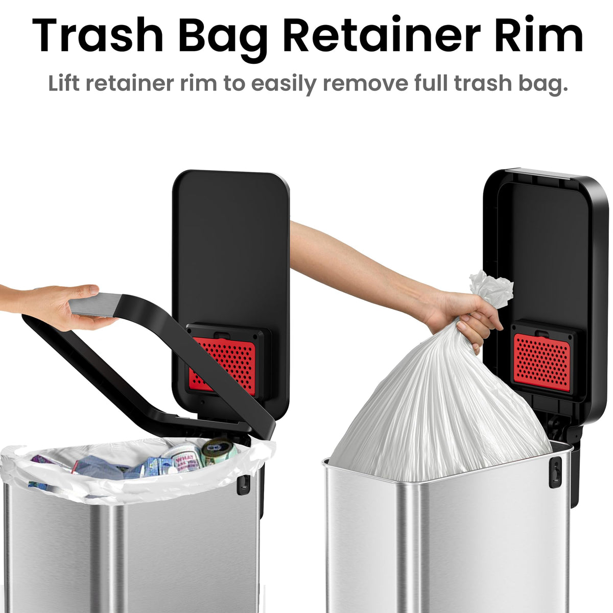 13.2 Gal / 50L Slim Step Pedal Kitchen Trash Can X456270