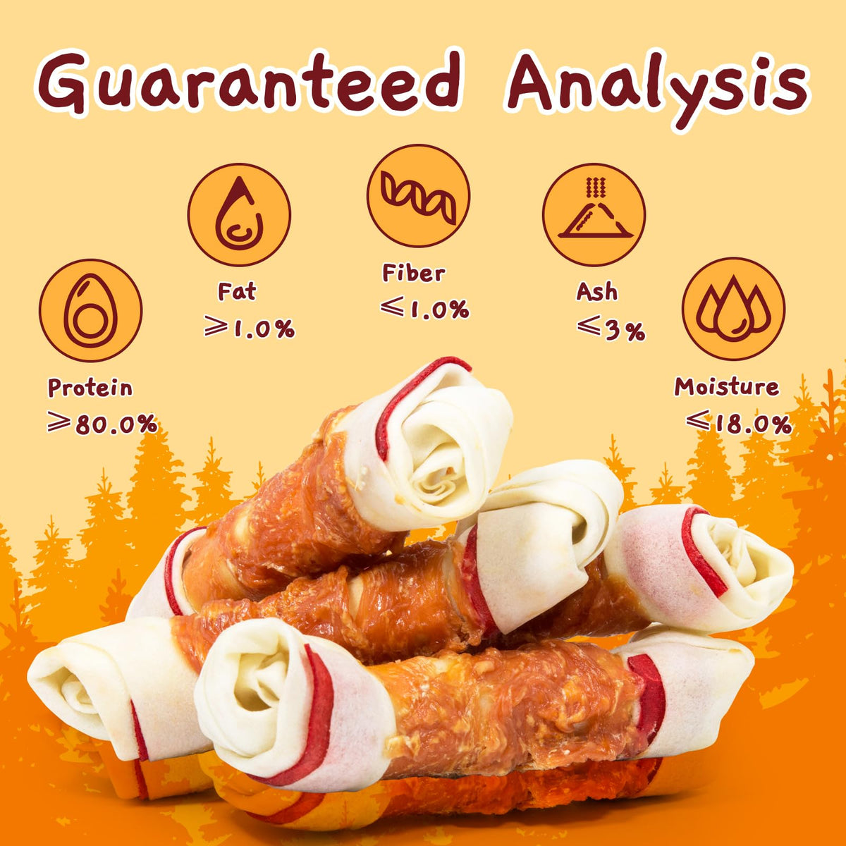 6.5" Chicken Wrapped Rawhide Knotted Bones, 2 lb (3 Packs) M17216