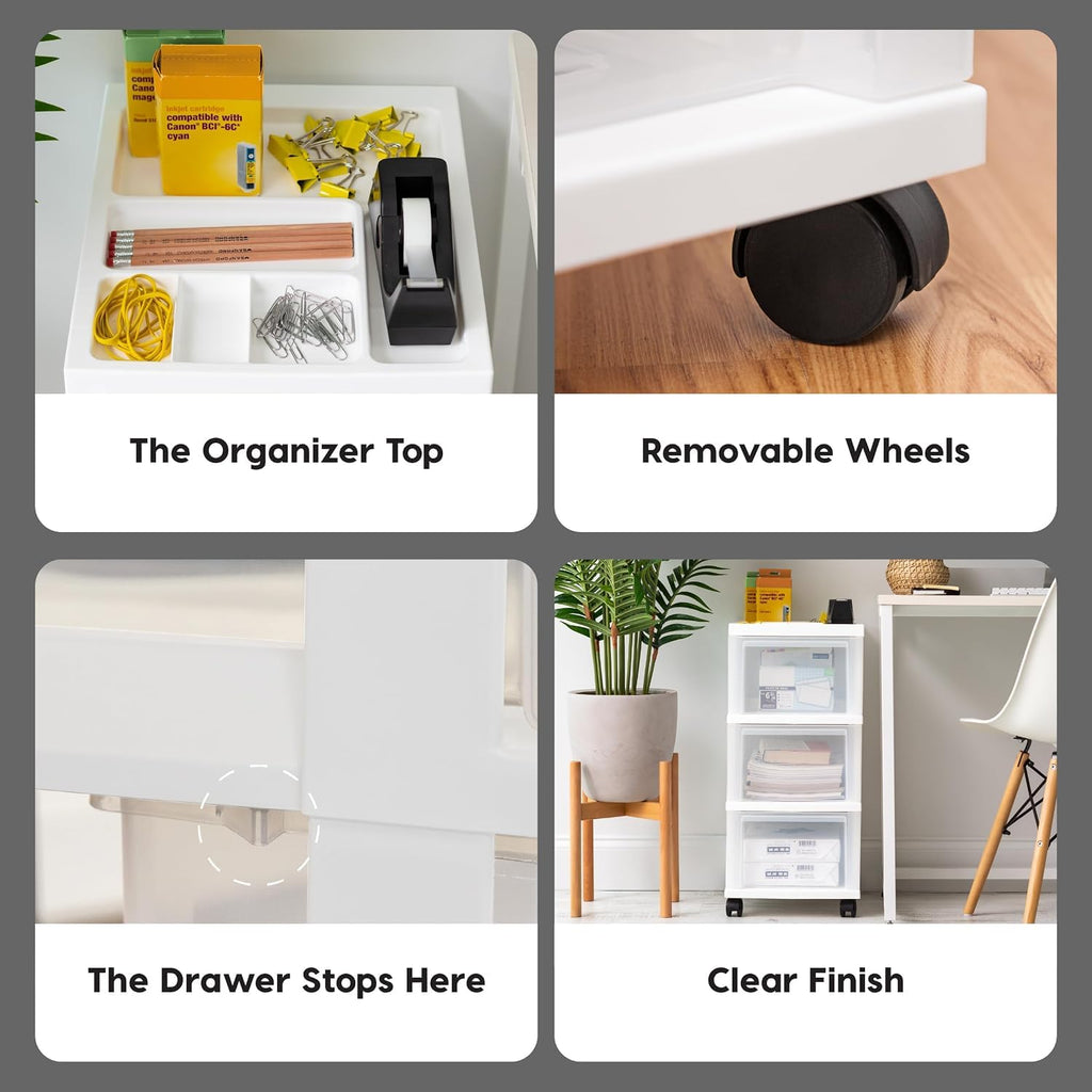3 Drawer Rolling Storage Cart Q96080