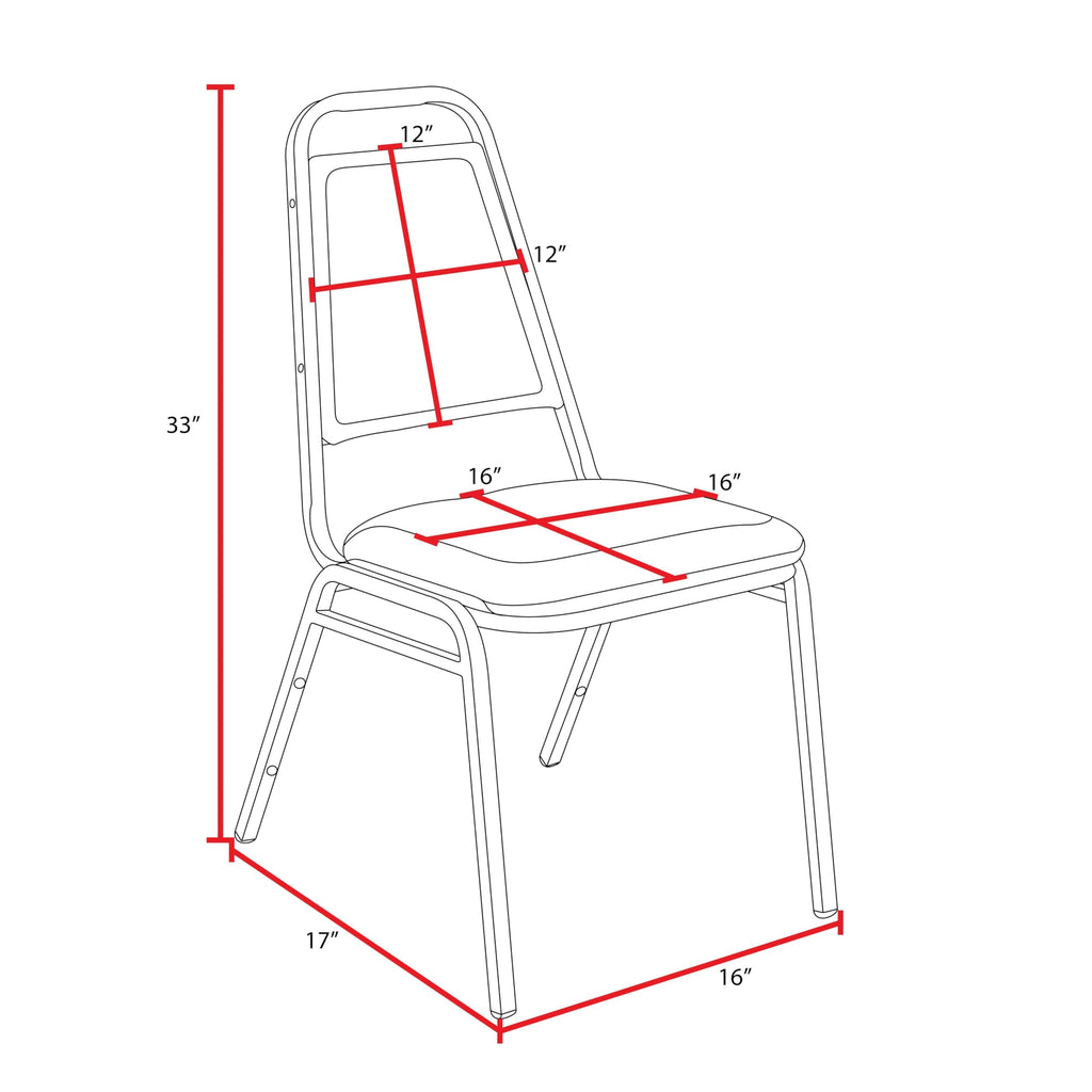 Black 4 Pack Stackable Cushioned Vinyl Chair X793