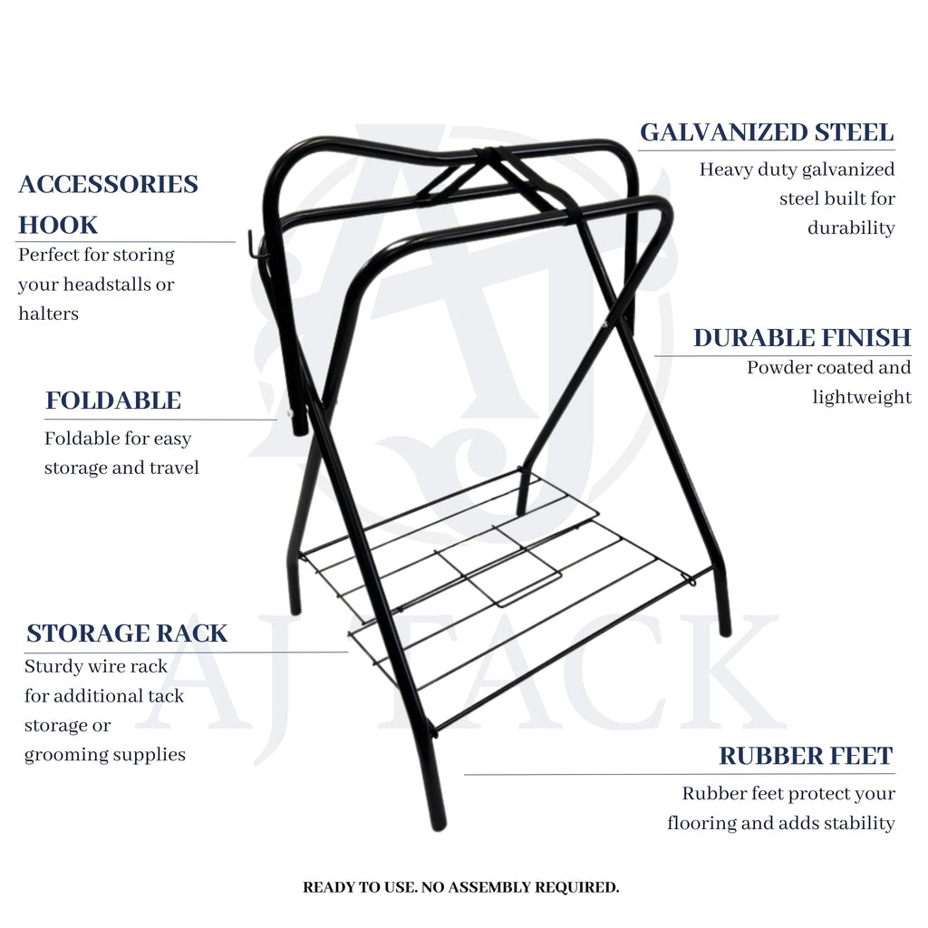 Portable Folding Saddle Rack Powder-Coated Steel M20907