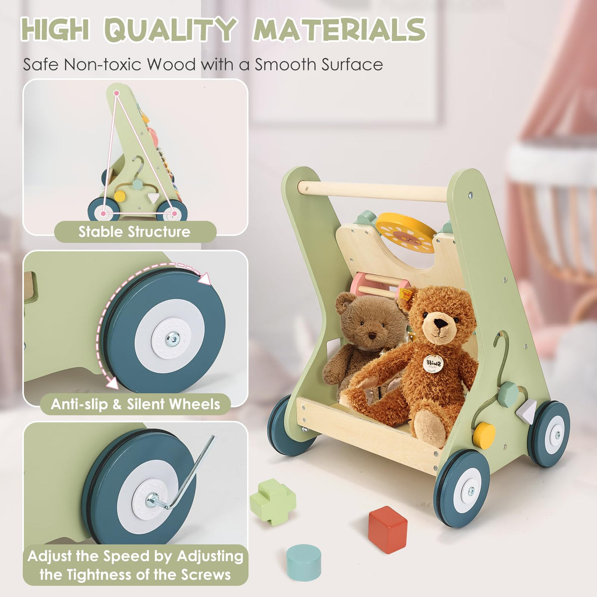 Wooden Baby Push Walker B1403