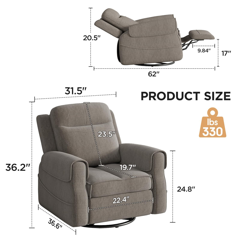 Faux Shearling Recliner Chair Grey V16388