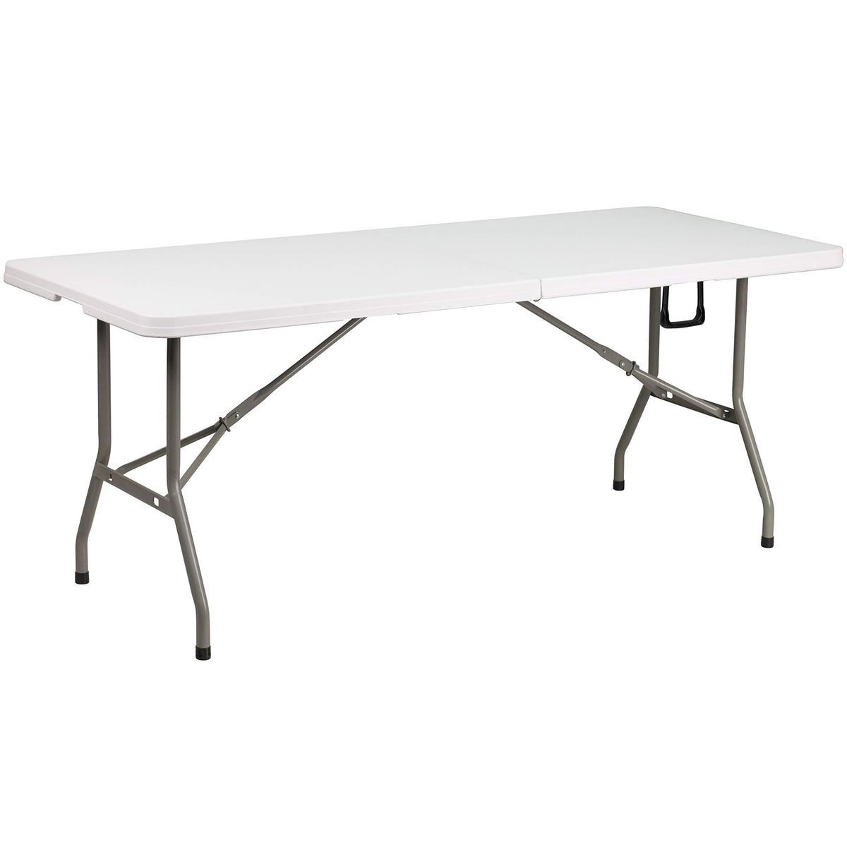 White 6-Foot Bi-Fold Plastic Folding Table Y58583