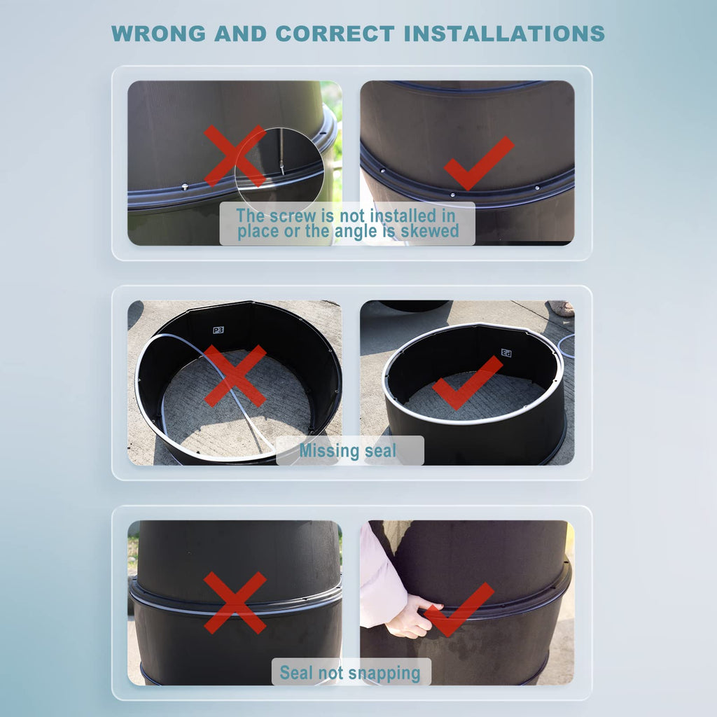 50 Gallon BPA Free Rainwater Collection Barrel with Water Diverter Q146395