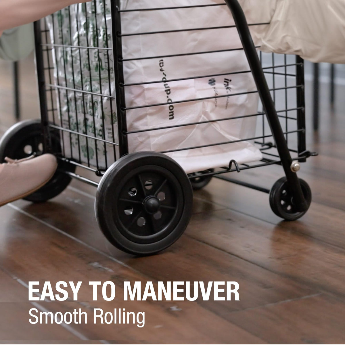 Black Foldable Utility Cart with Wheels I42325