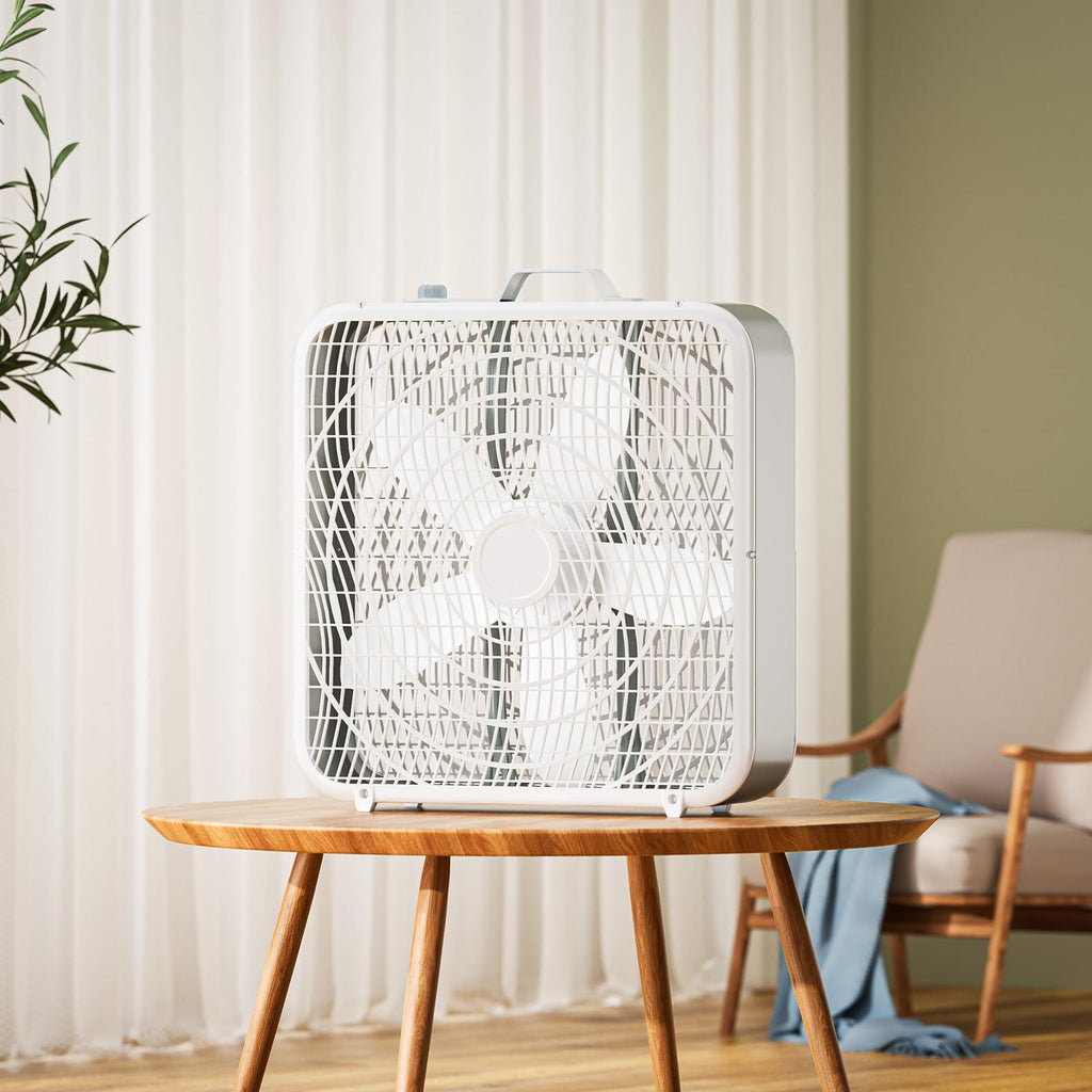 20” Box Floor Fan, 3-Speed White U779