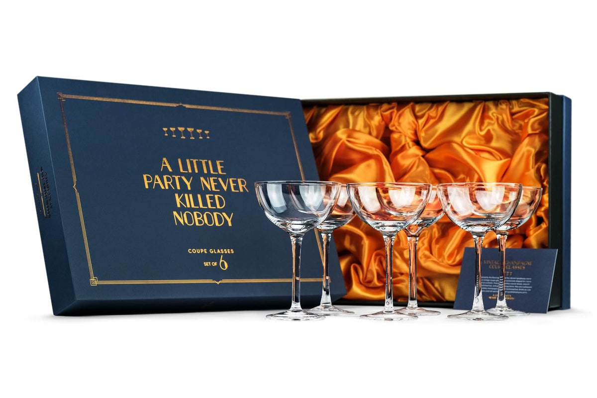 Crystal Champagne Coupe Glasses Set of 6 K2347