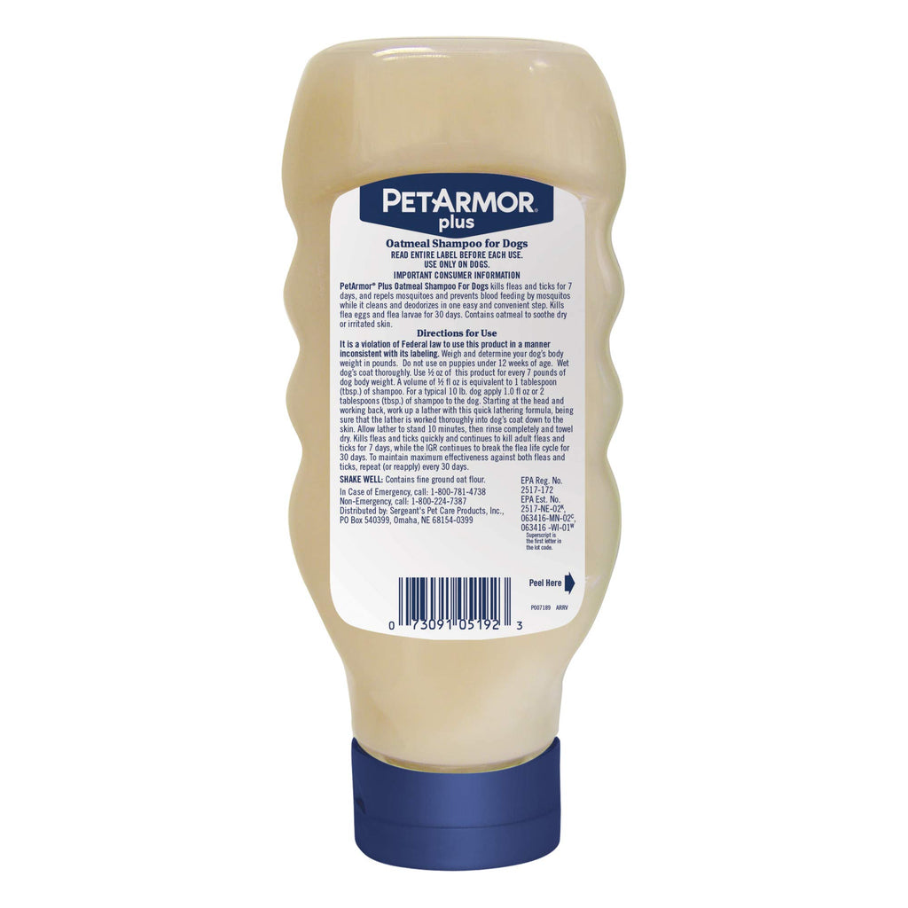 Oatmeal Flea & Tick Shampoo Dogs 18oz C6889