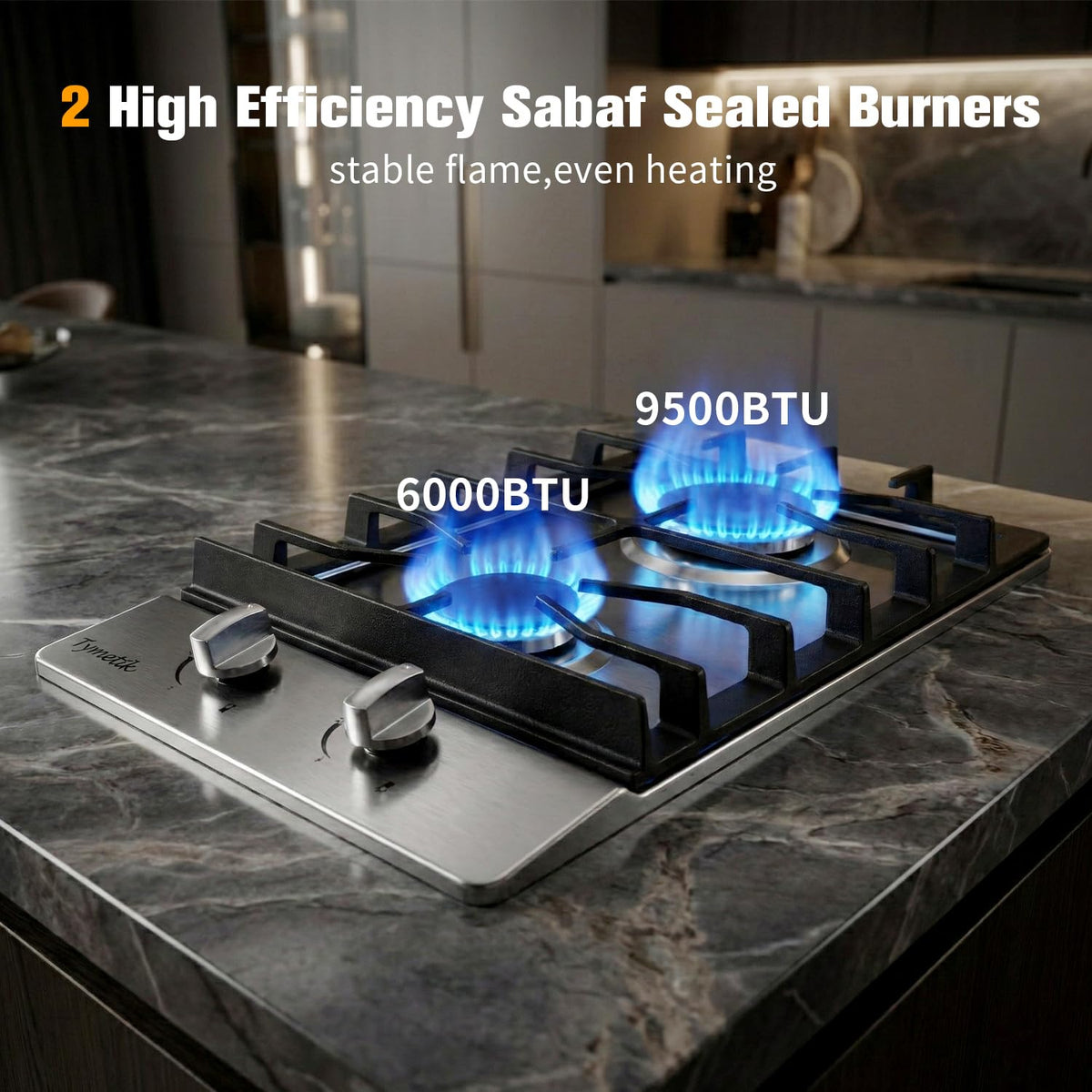 12 Inch 2 Burners Stainless Steel Gas Cooktop Y63746