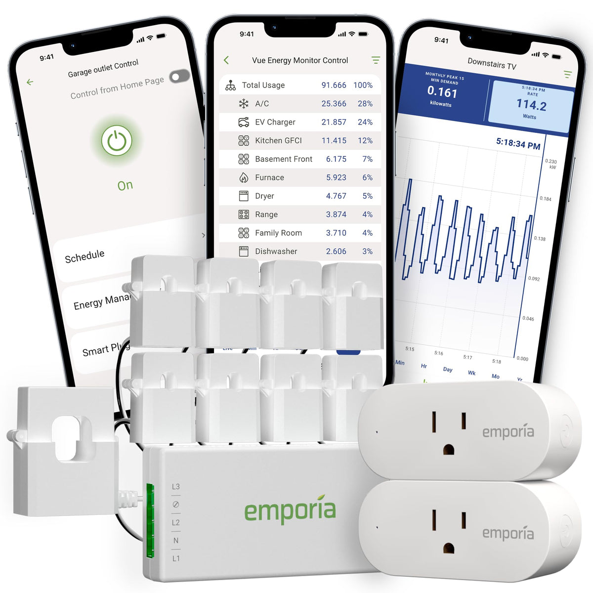 Energy Monitor with 8 Sensors and 2 Smart Plugs A836604