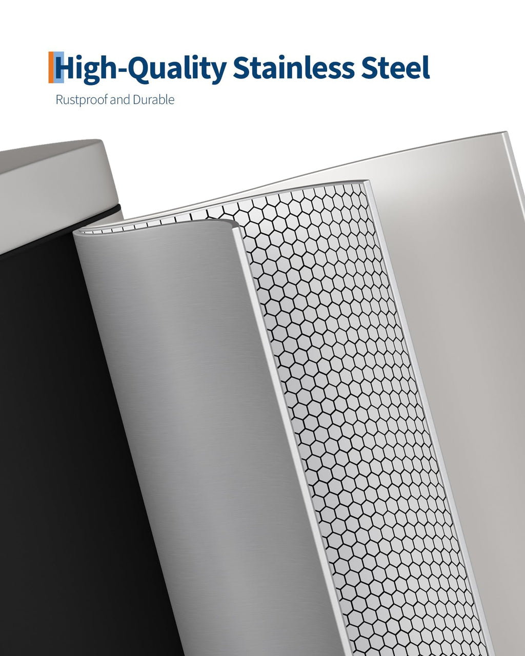 13.2 Gallon Stainless Steel Kitchen Trash Can T10378