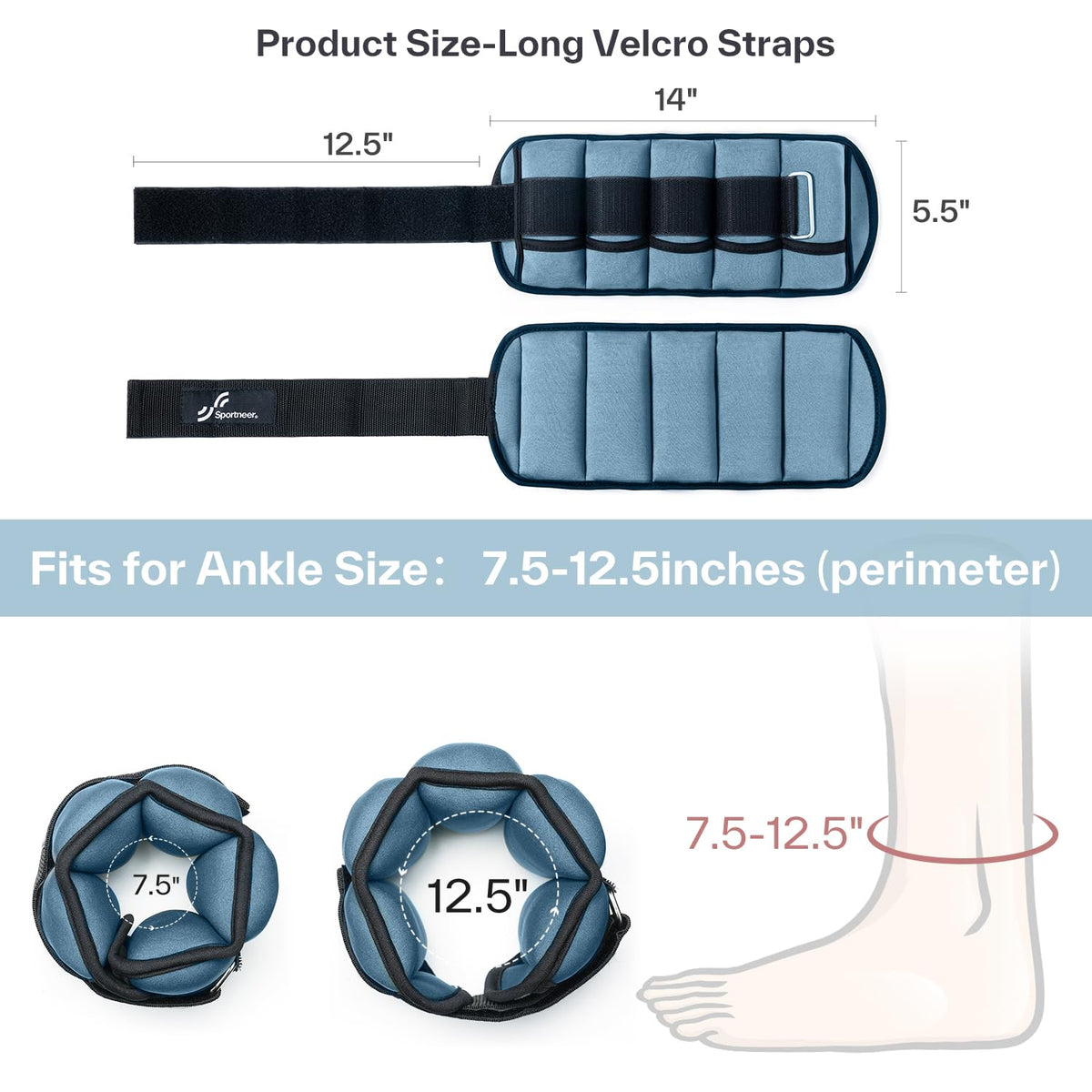 Adjustable Ankle Weights 2-10 lb per Pair F346