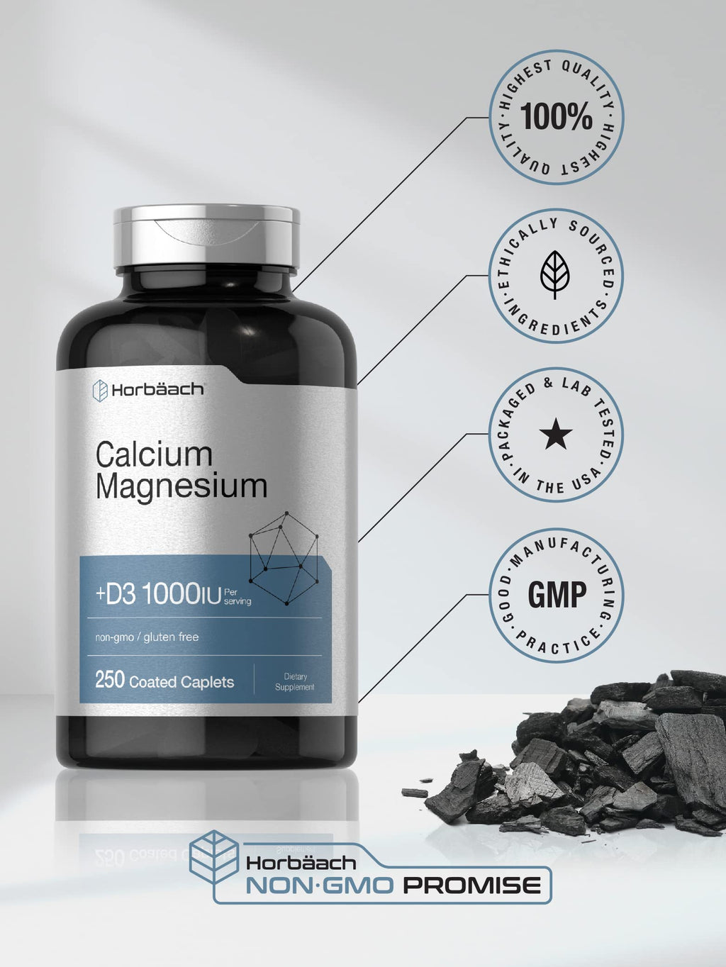 Calcium Magnesium with Vitamin D3 250 Caplets I63579
