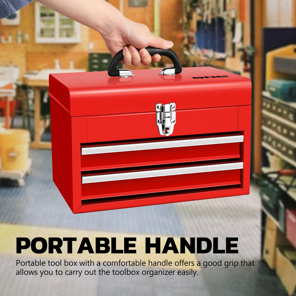 14 Inch Steel Portable Tool Box 2 Drawer M944