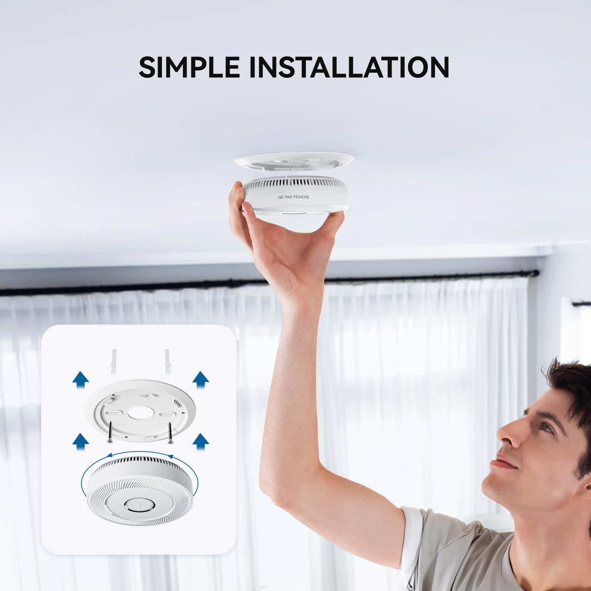 Smoke and Carbon Monoxide Detector 10-Year Battery 4 Pack E856