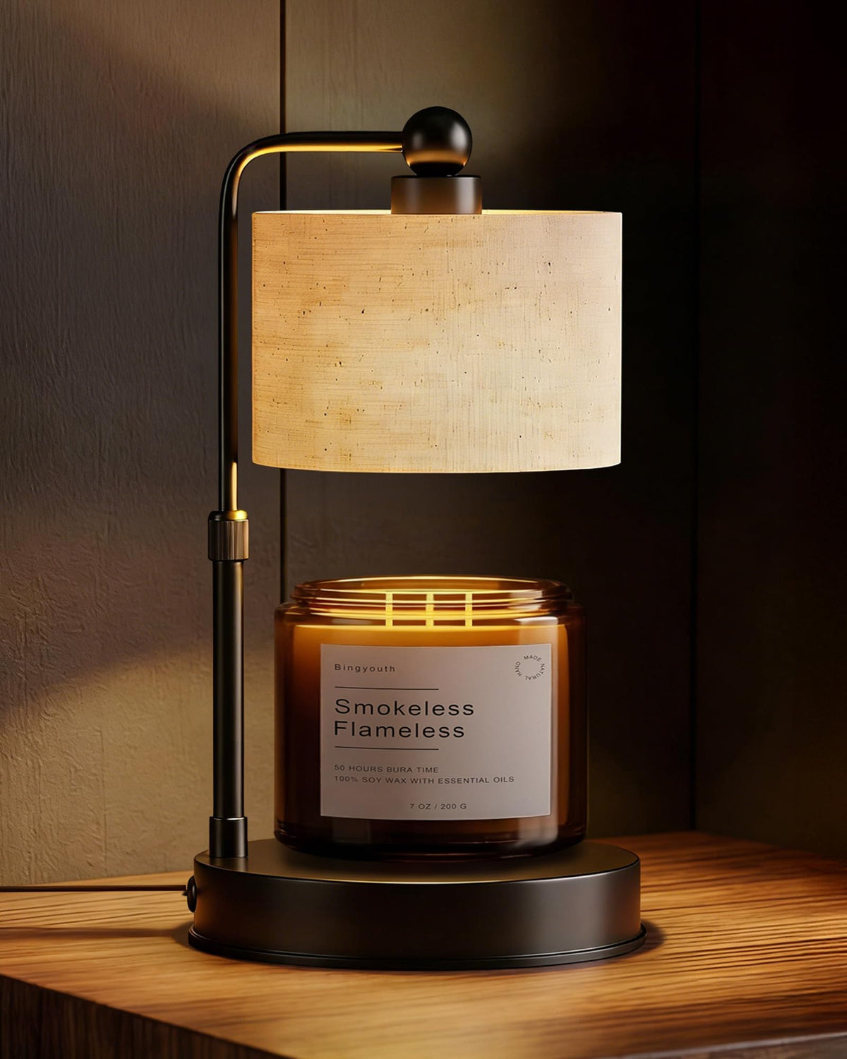 Black Dimmable Candle Warmer Lamp with Timer A4630