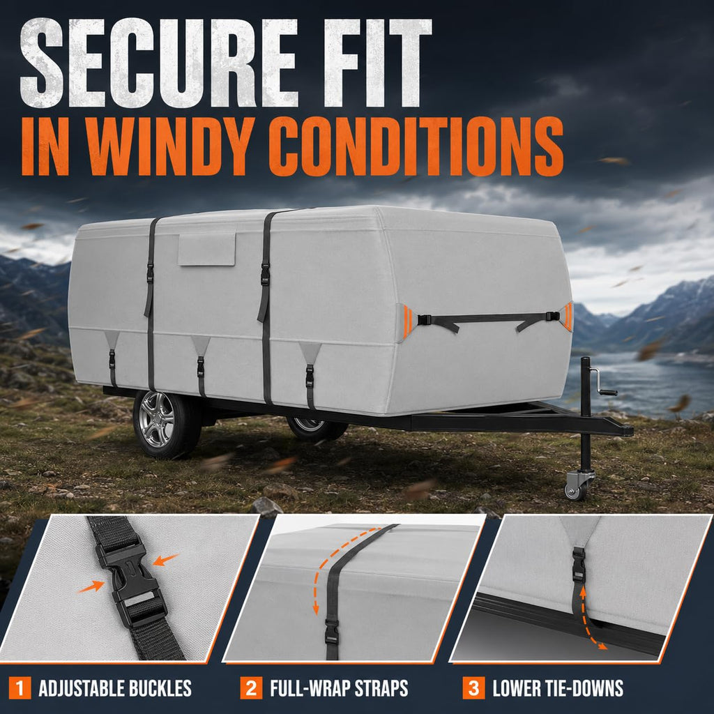 Water-Resistant Pop Up Camper Cover with Straps X863