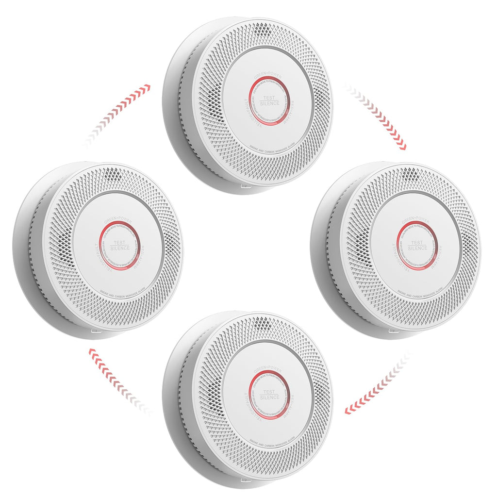 Smoke and Carbon Monoxide Detector 10-Year Battery 4 Pack E856