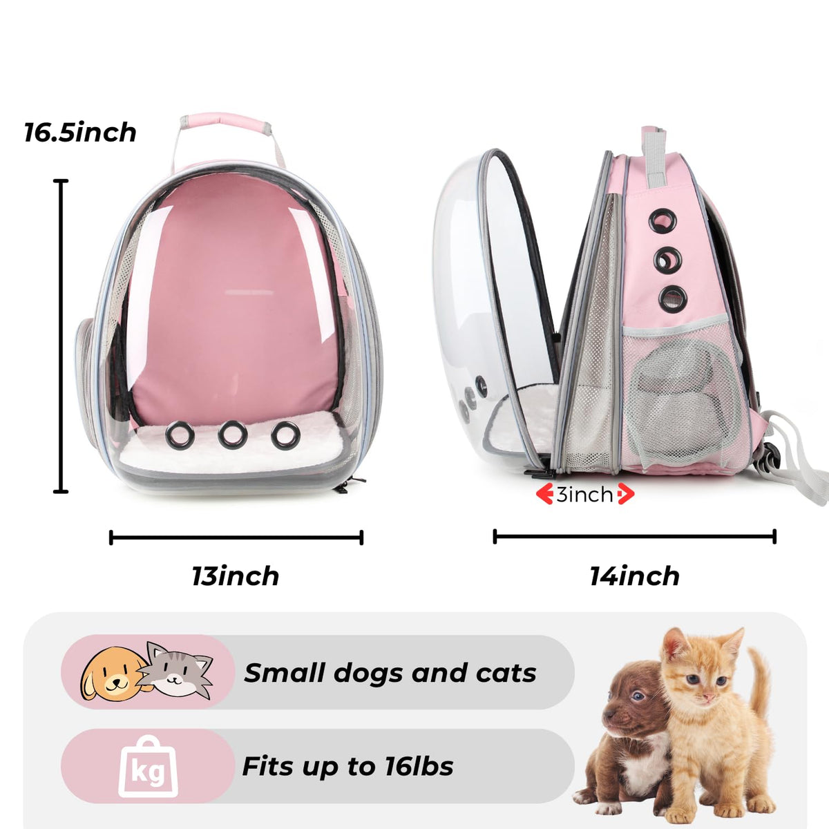 Expandable Cat Backpack with Mini Fan H989854