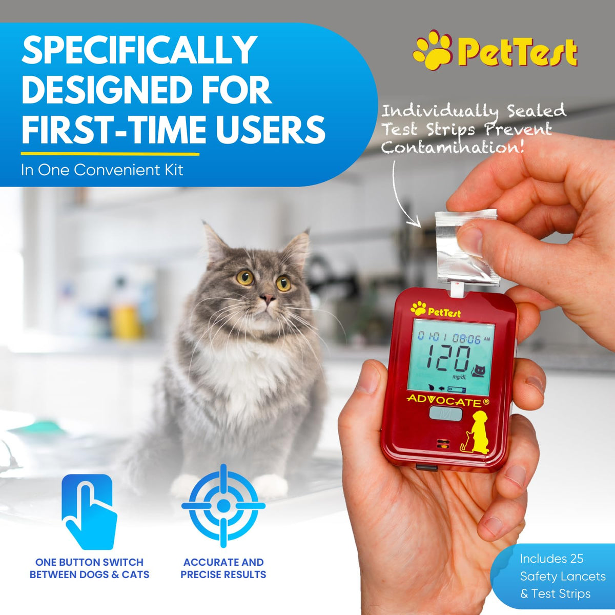 Pet Glucose Monitor Kit and Pink Bumper Case X543