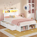 White Twin Bed Frame with 6 Storage Drawers G740