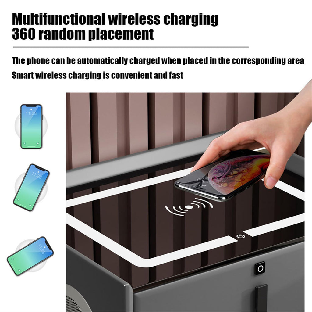 Pink 3 Drawer Wood Nightstand with Charging Station and USB Ports C2194
