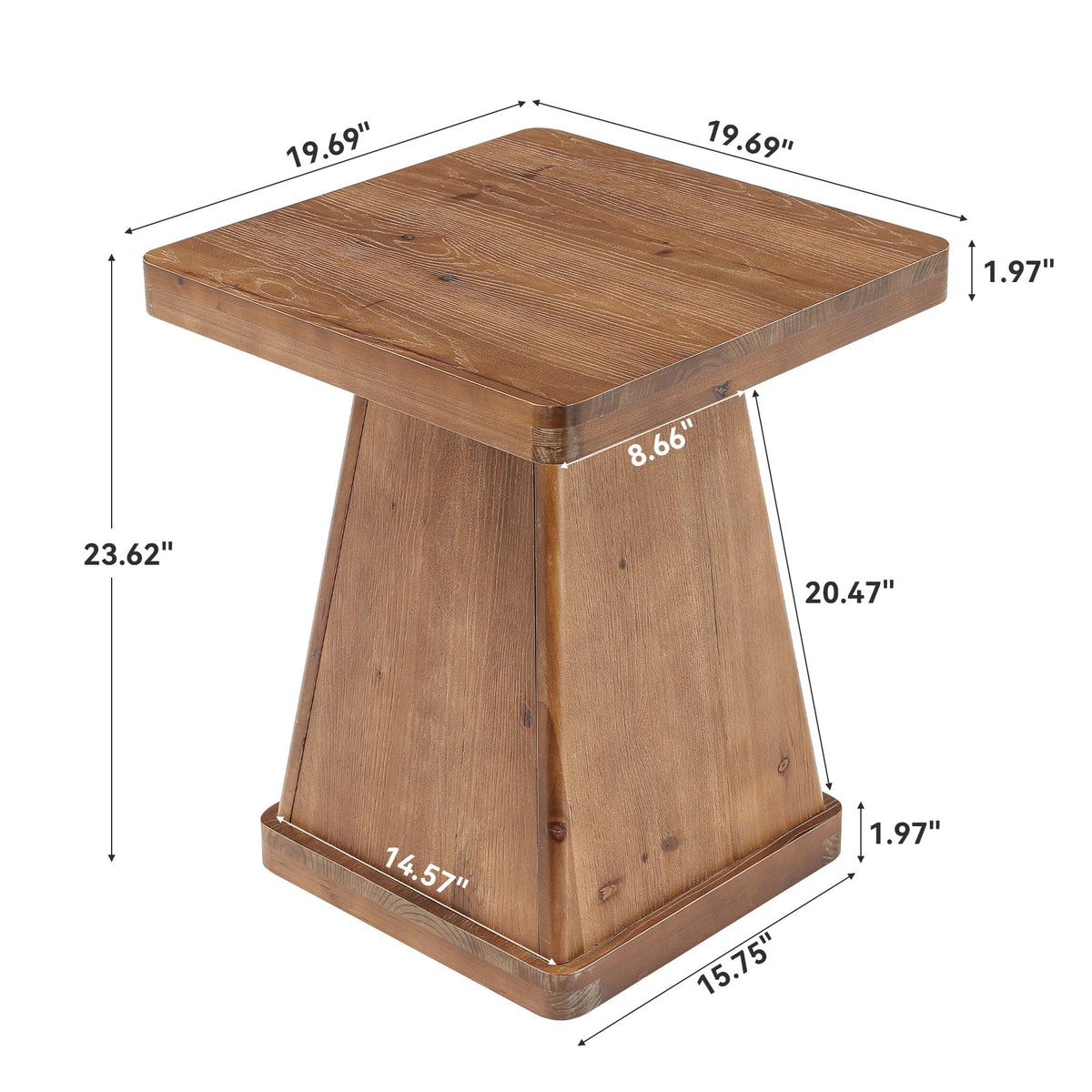 Solid Wood Side Table Set of 2 M353