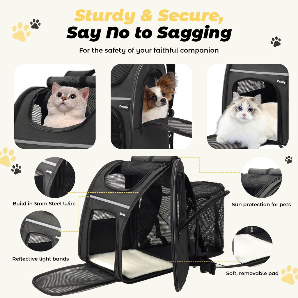 Expandable Airline Approved Cat Backpack Carrier with Breathable Mesh D44810