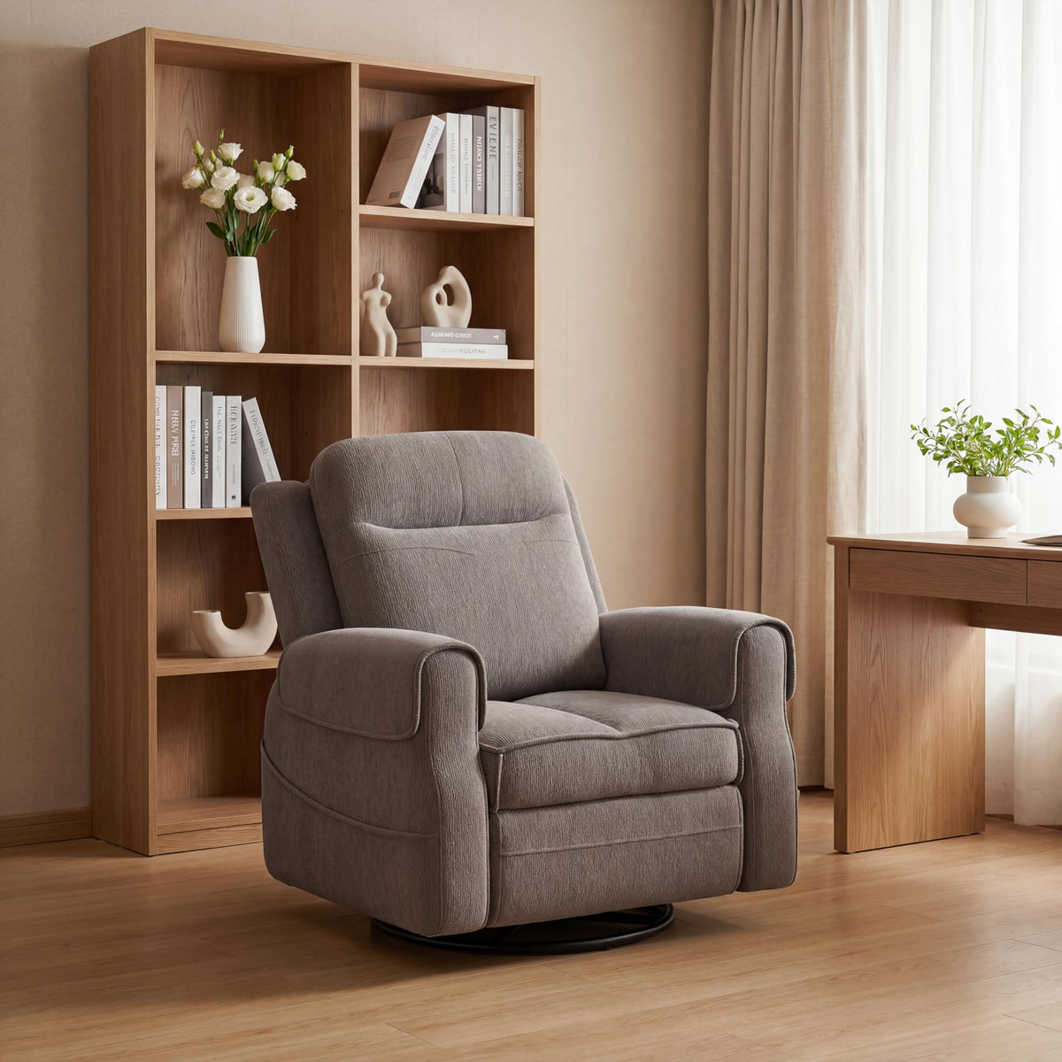 Faux Shearling Recliner Chair Grey V16388