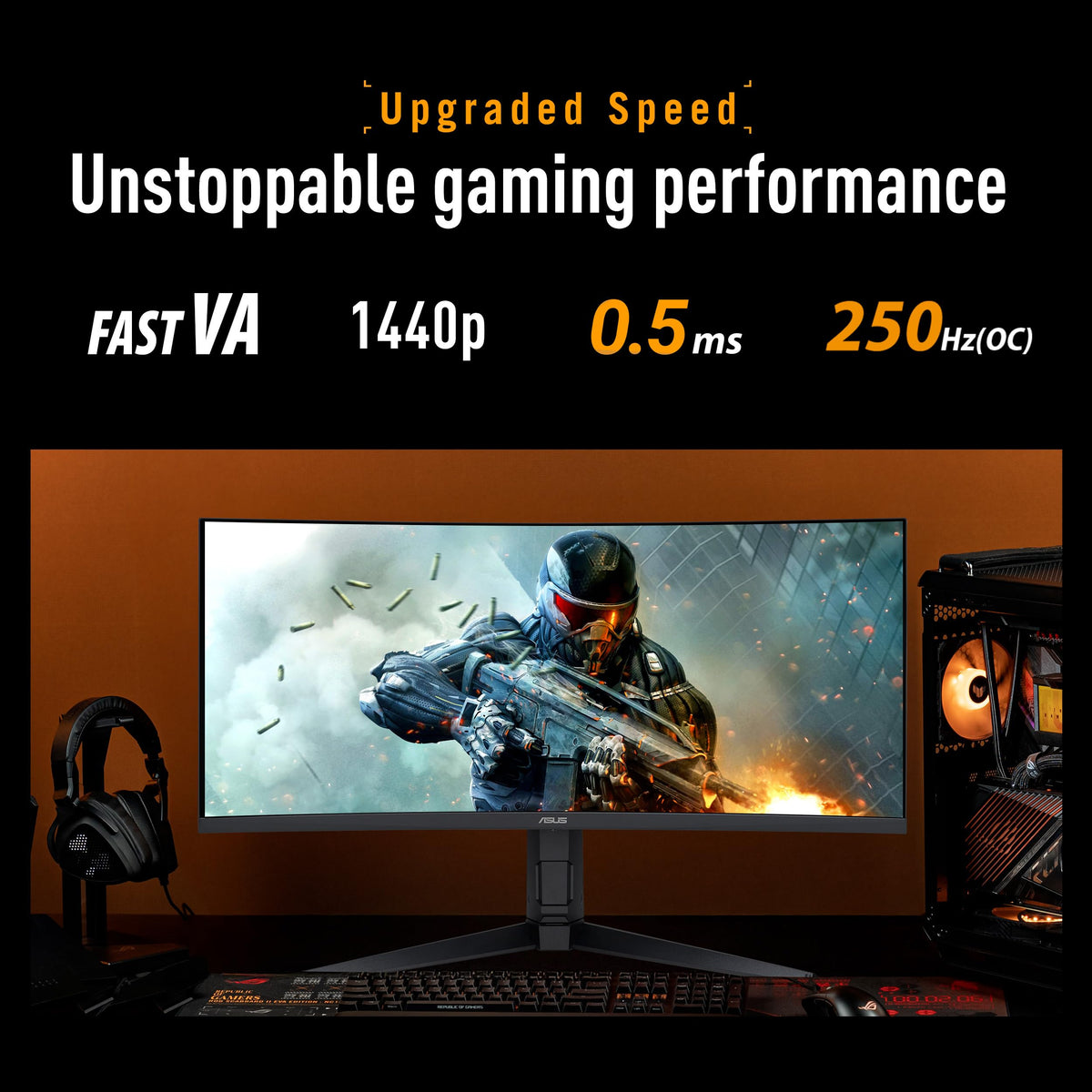 34 Inch 1440p 250Hz Ultrawide HDR Gaming Monitor K713132