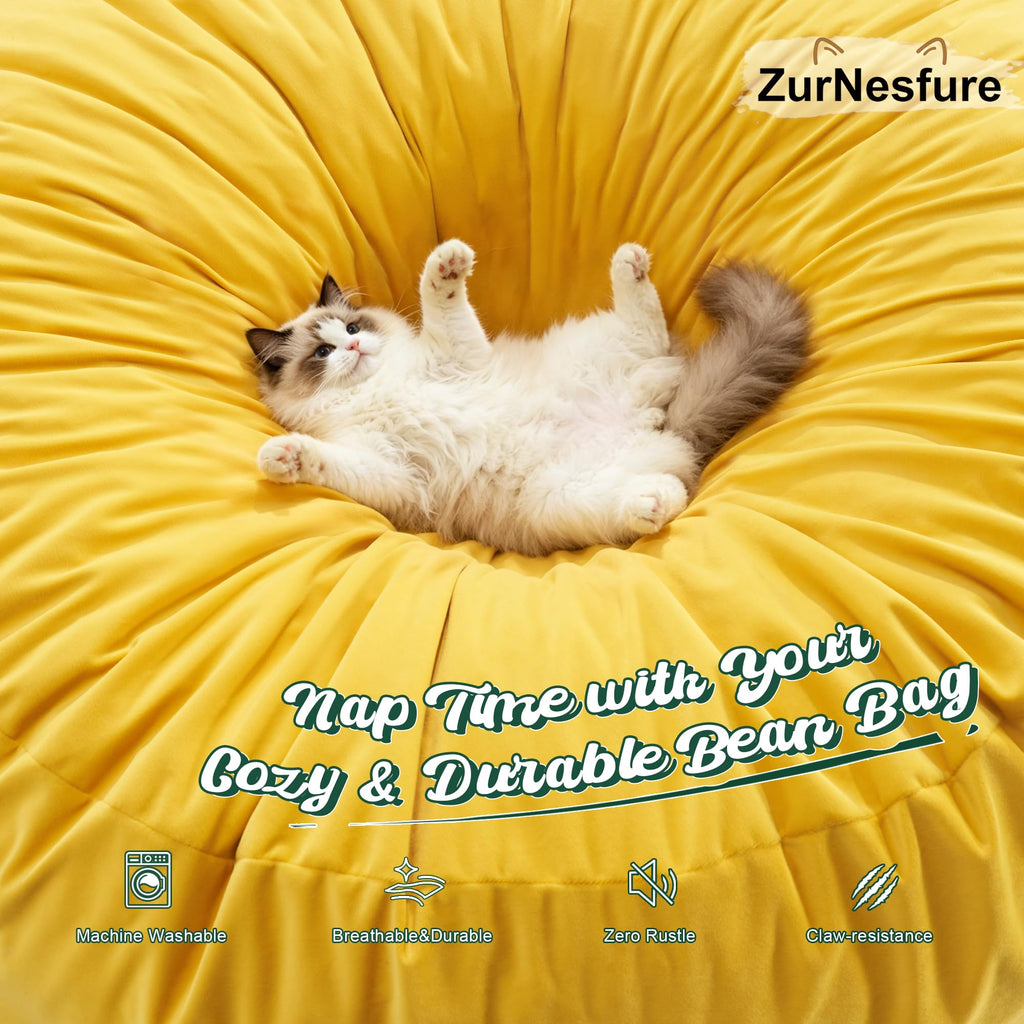 Yellow Memory Foam Bean Bag Chairs A8247