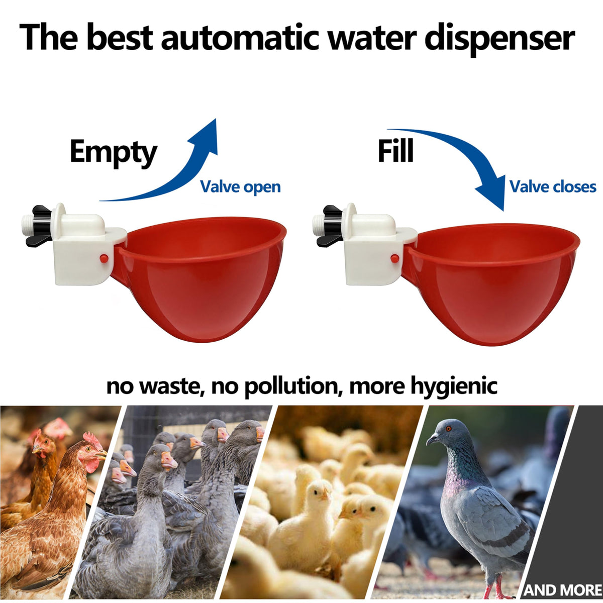 16 Pack Poultry Waterer Cups with Mounting Hole Opener X416