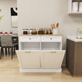 White 10-Gallon Trash Cabinet with 2 Drawers N666