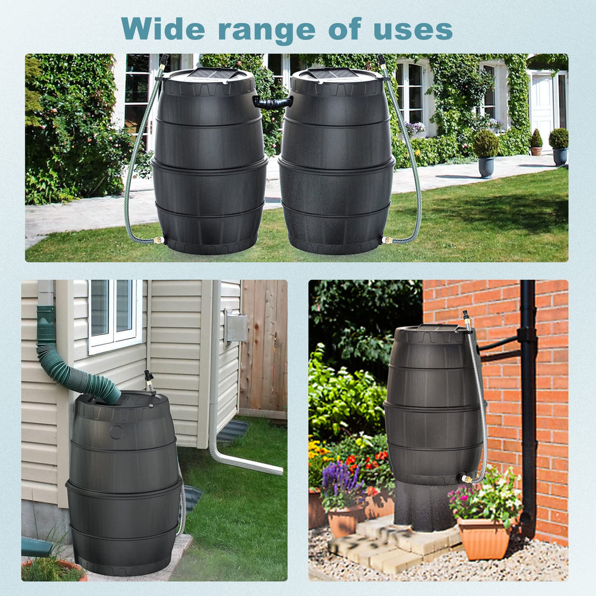 50 Gallon BPA Free Rainwater Collection Barrel with Water Diverter Q146395