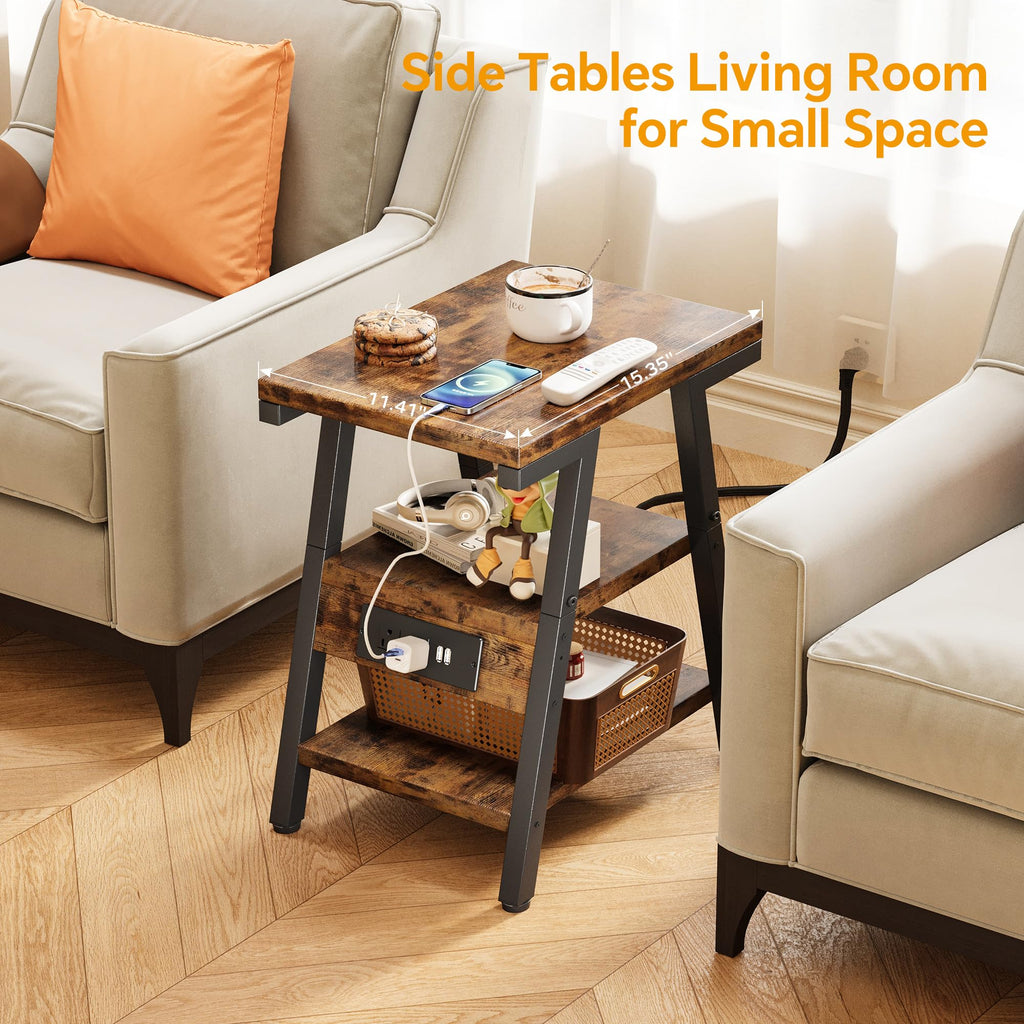 3-Tier Side Table with Charging Station N3592