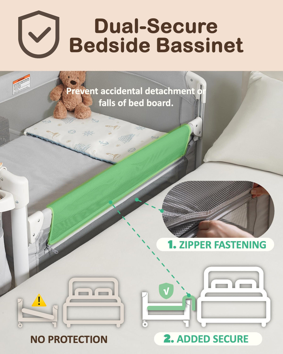 4 in 1 Baby Bassinet Bedside Sleeper S677905