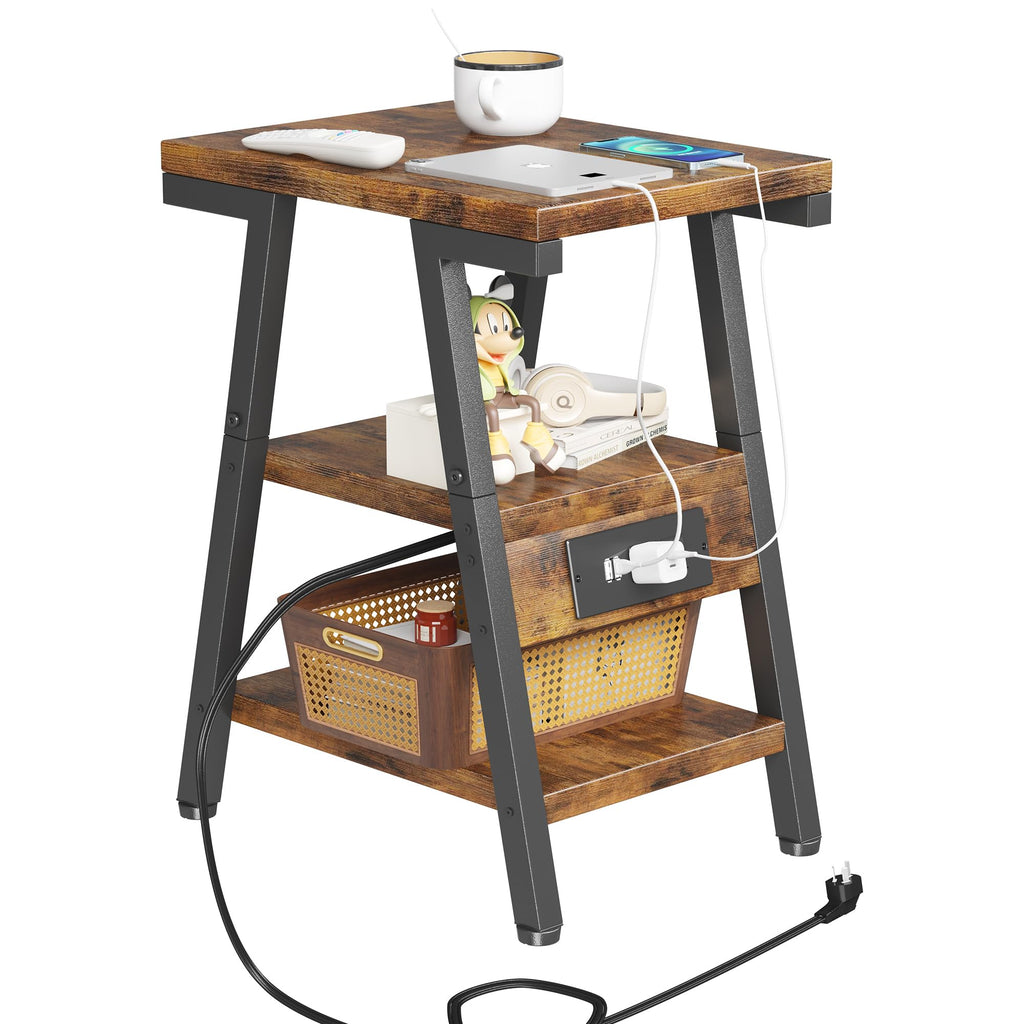 3-Tier Side Table with Charging Station N3592