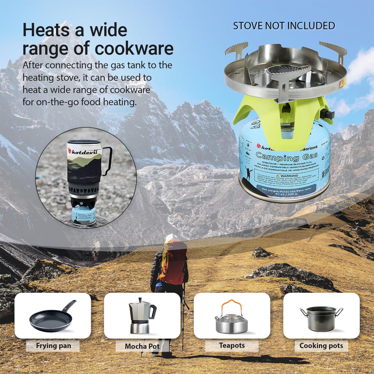 Isobutane Fuel Canister 230 Gram Camping Stove Fuel 8.1oz 4 packs I686902