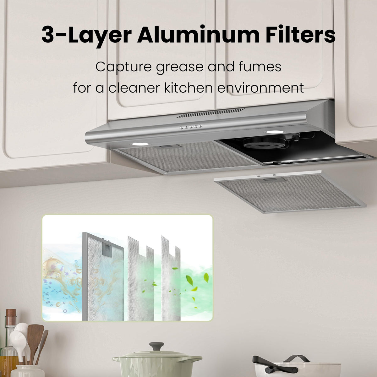30 inch 300 CFM Under Cabinet Range Hood V5582