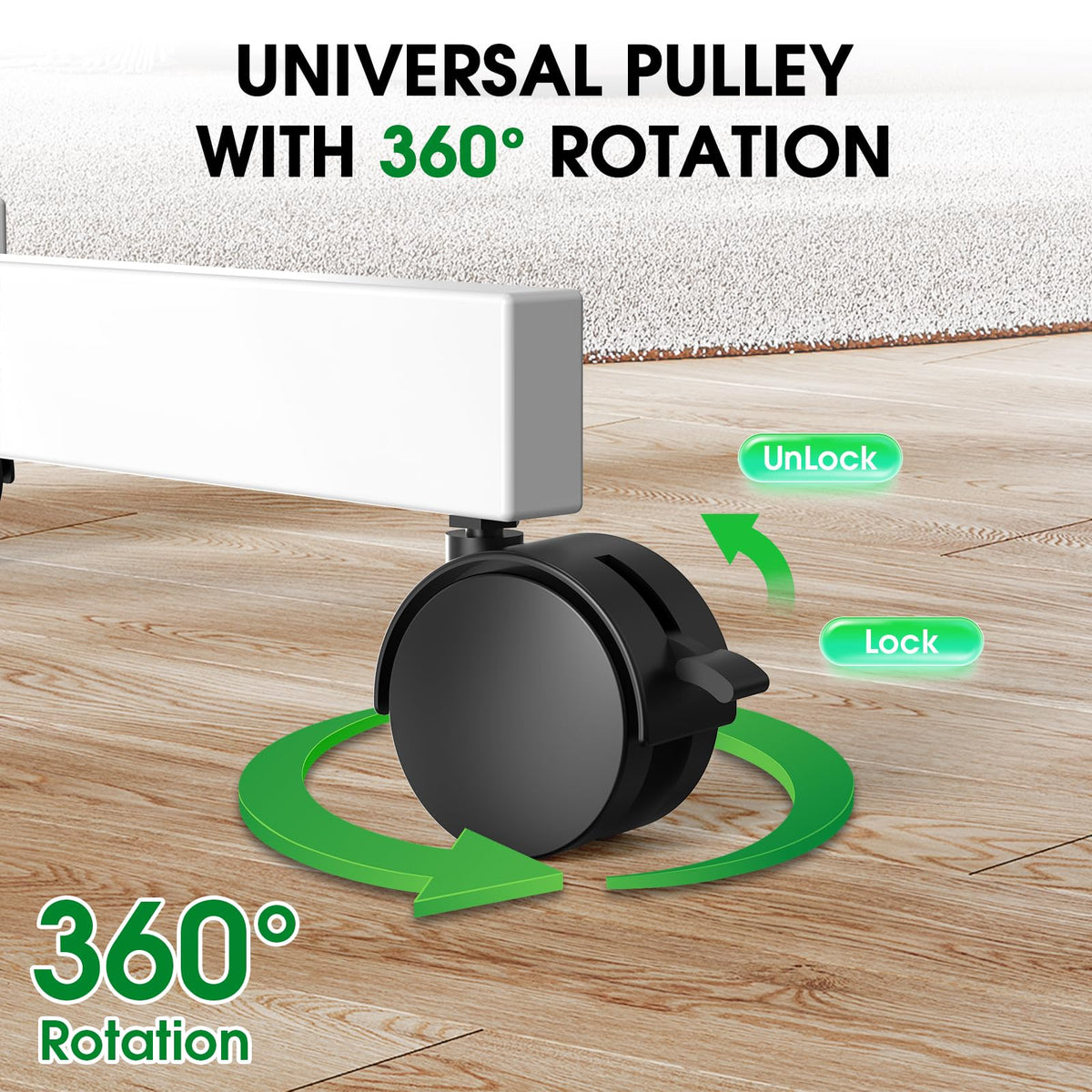 White Rolling TV Stand with Wheels F87047