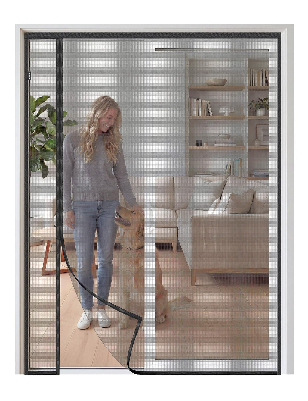 Magnetic Screen Door 72 x 80 Inch Fiberglass Mesh C34823