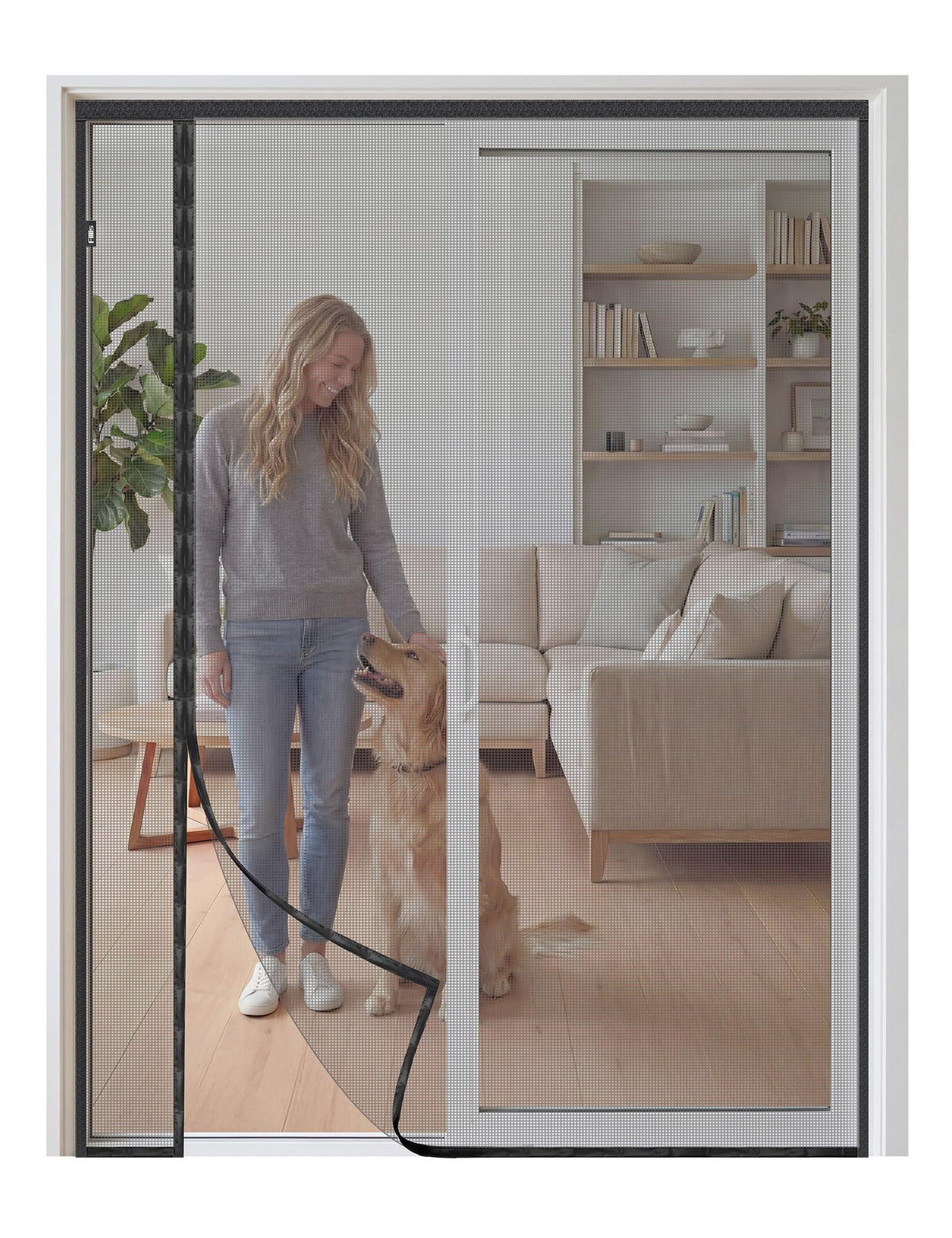 Magnetic Screen Door 72 x 80 Inch Fiberglass Mesh C34823