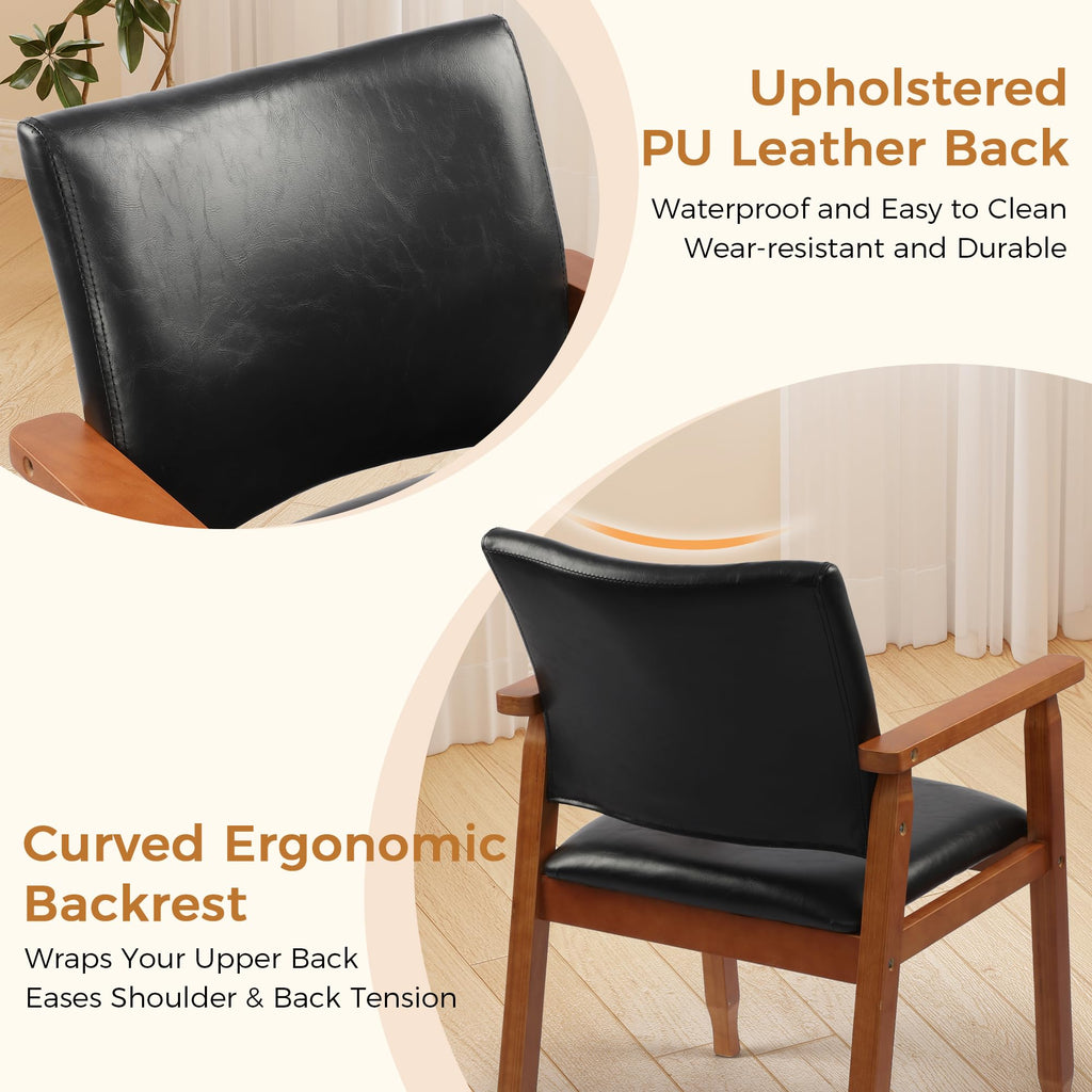 Black PU Leather Dining Chairs Set of 4 I9134