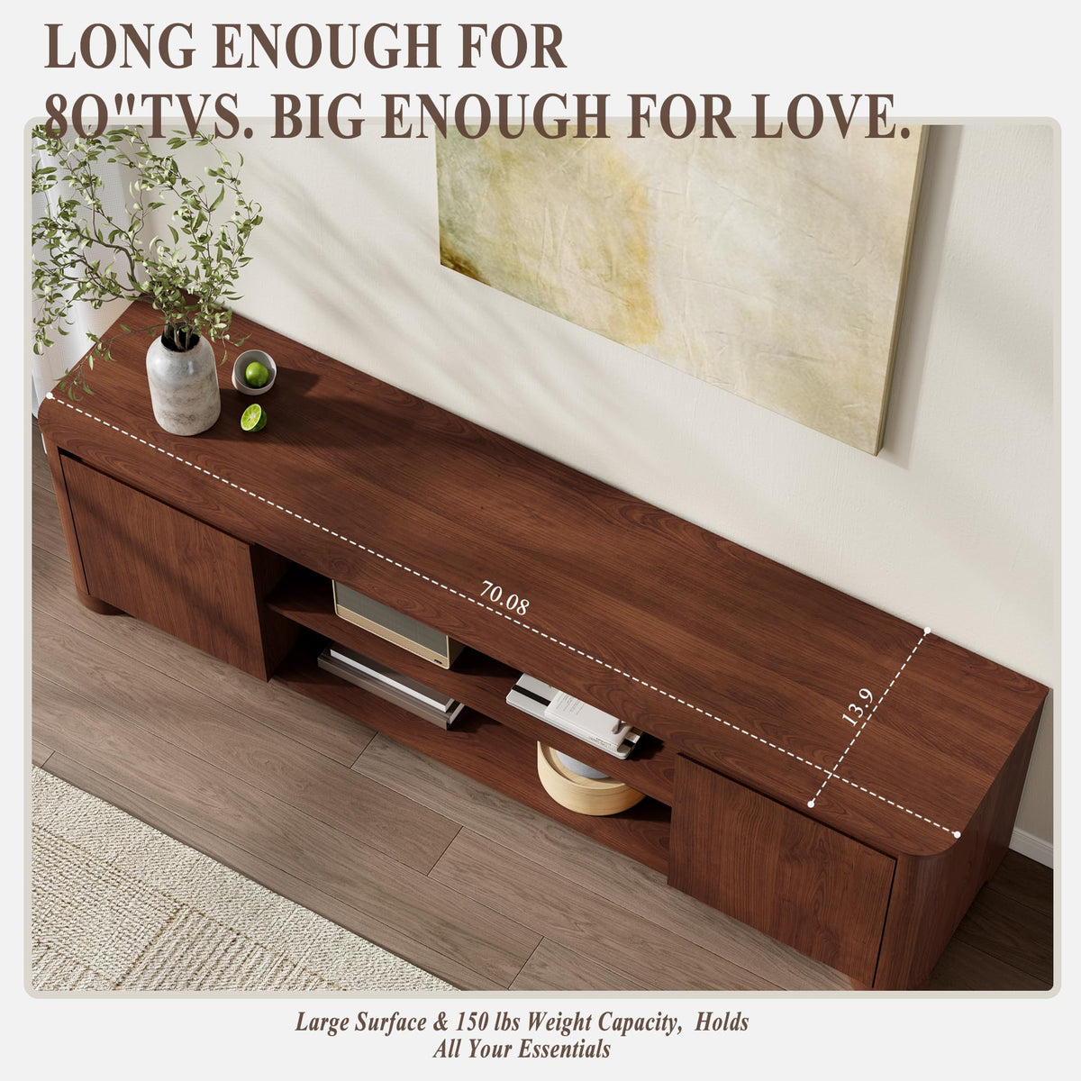 70" Walnut TV Stand E447768