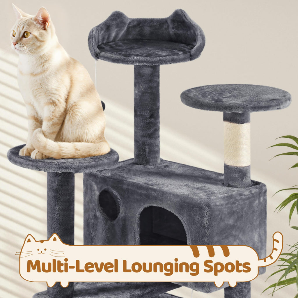 70in Multi-Level Cat Tree with Sisal Scratching Posts W1637