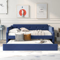 Blue Upholstered Daybed with Trundle Z41714