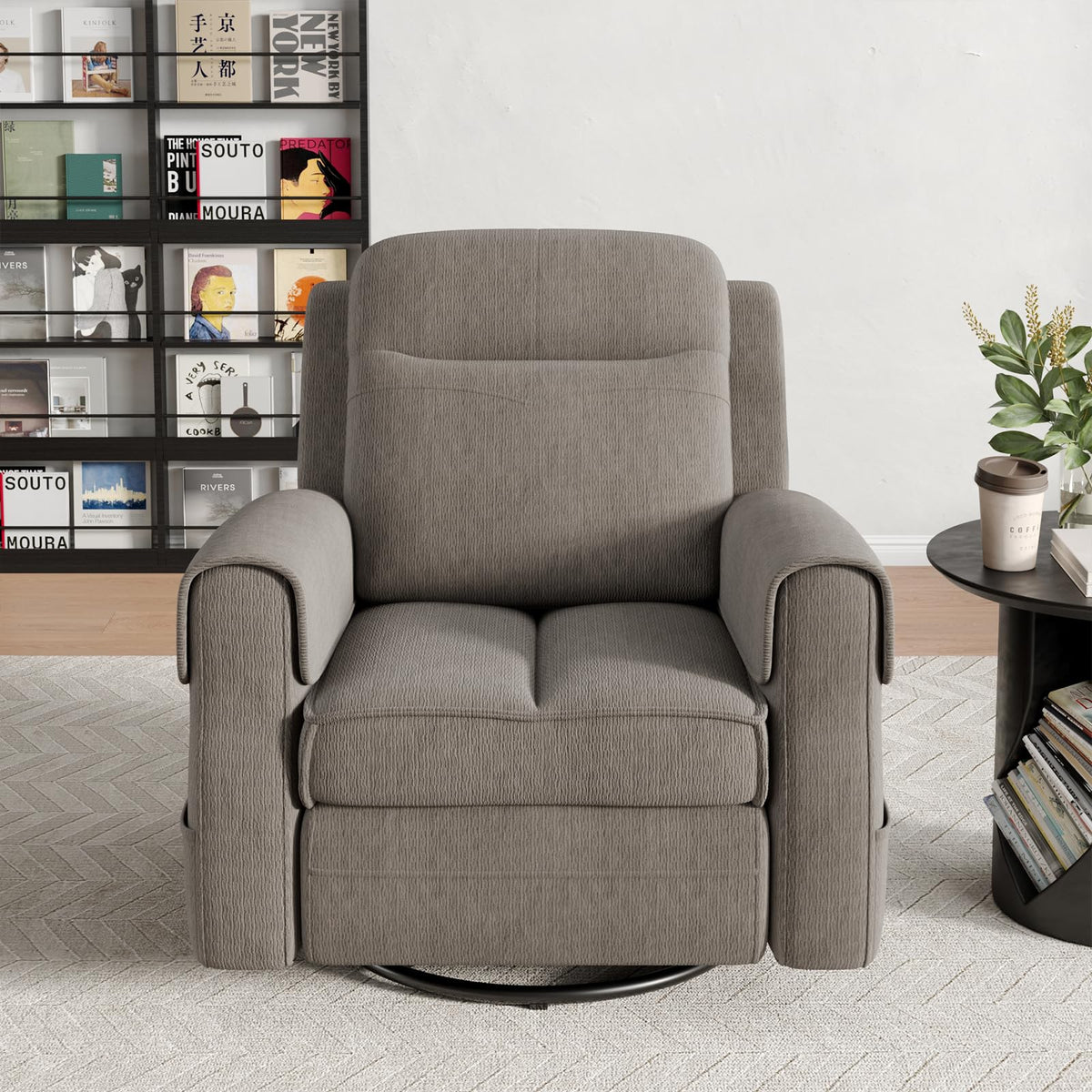 Faux Shearling Recliner Chair Grey V16388