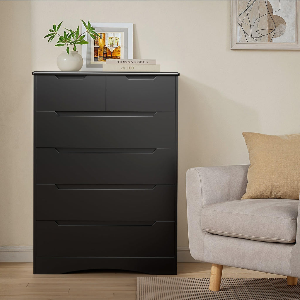 Black 6 Drawer Dresser Z8079
